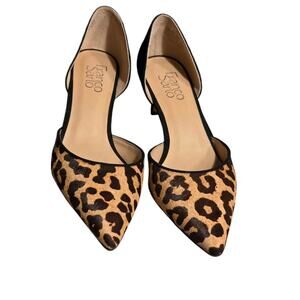 Franco Sarto Pointed Toe d'Orsay Pumps in a Leopard Haircalf pattern.
